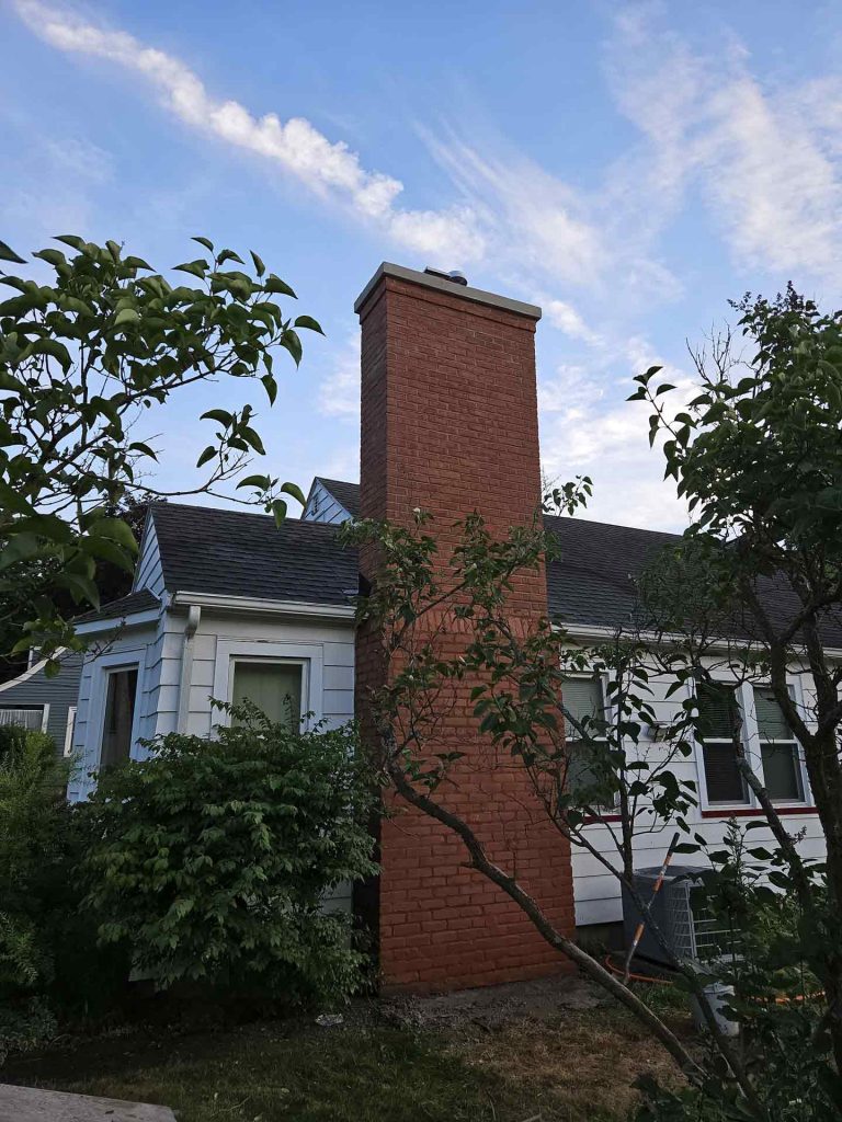Brick chimney built on Rochester, NY home by Elite Masonry Solutions